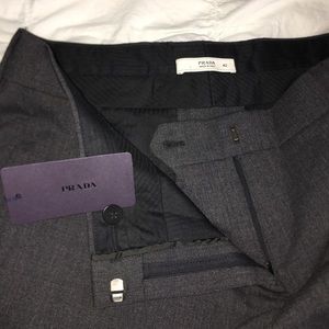 Prada Pants Natte Stretch Antracite Pantalone Wool